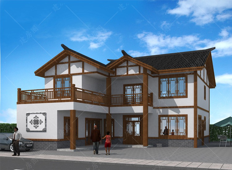 農(nóng)村二層中式風(fēng)格自建房設(shè)計(jì)圖，帶CAD全套圖紙