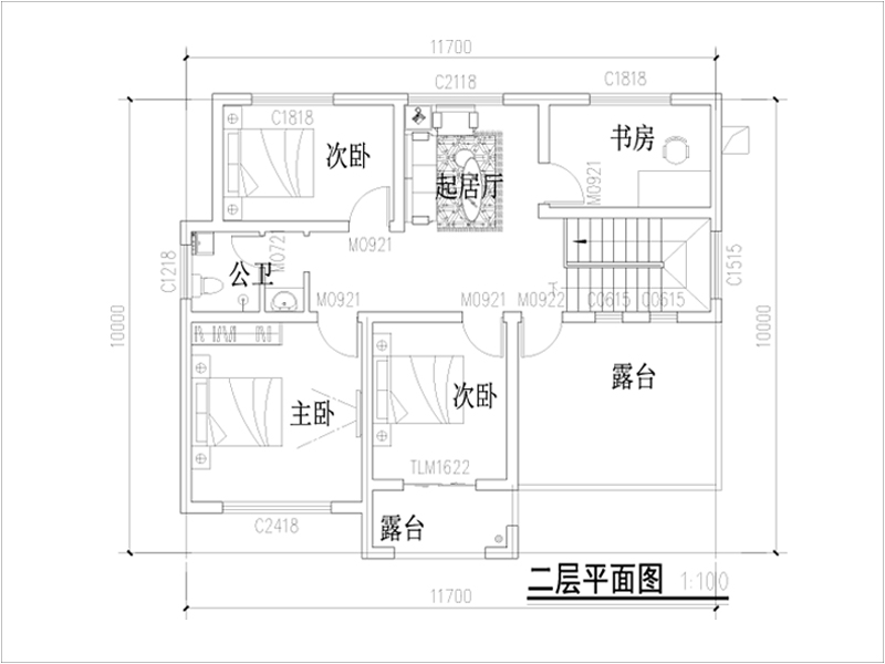 農(nóng)村自建別墅二層布局