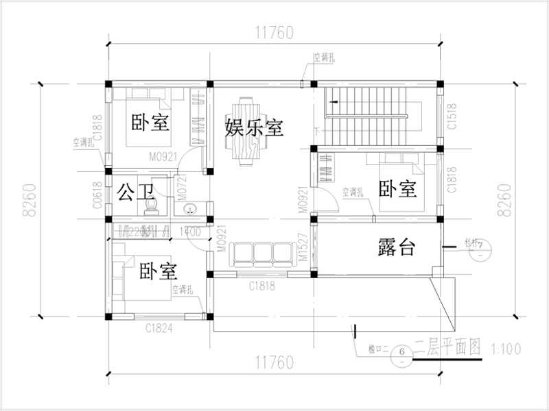 農(nóng)村自建房二層戶型圖