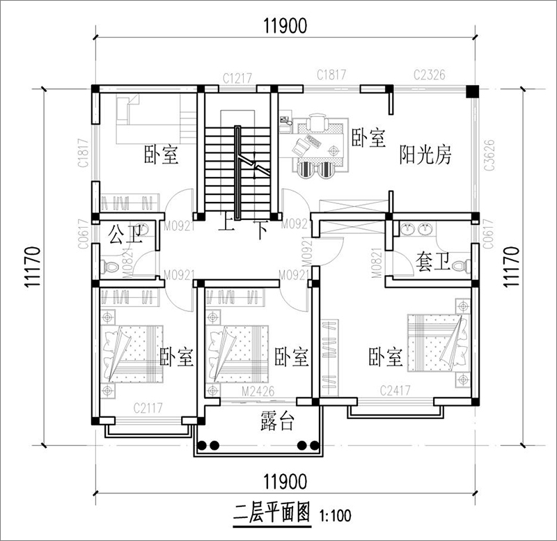三層別墅戶型圖