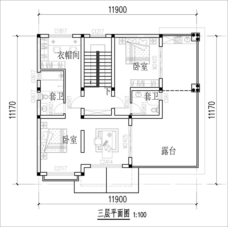 房子三層戶型圖