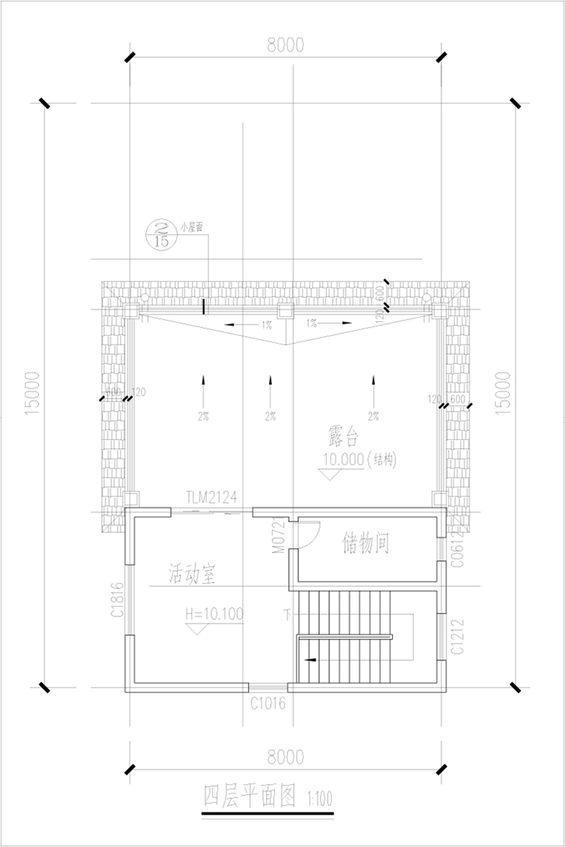新農(nóng)村簡歐別墅四層戶型圖