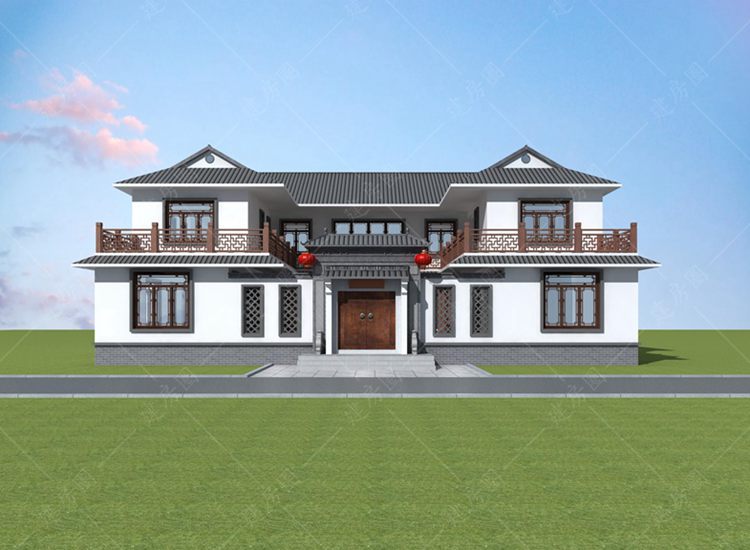  農(nóng)村自建四合院二層框架別墅設(shè)計(jì)圖紙