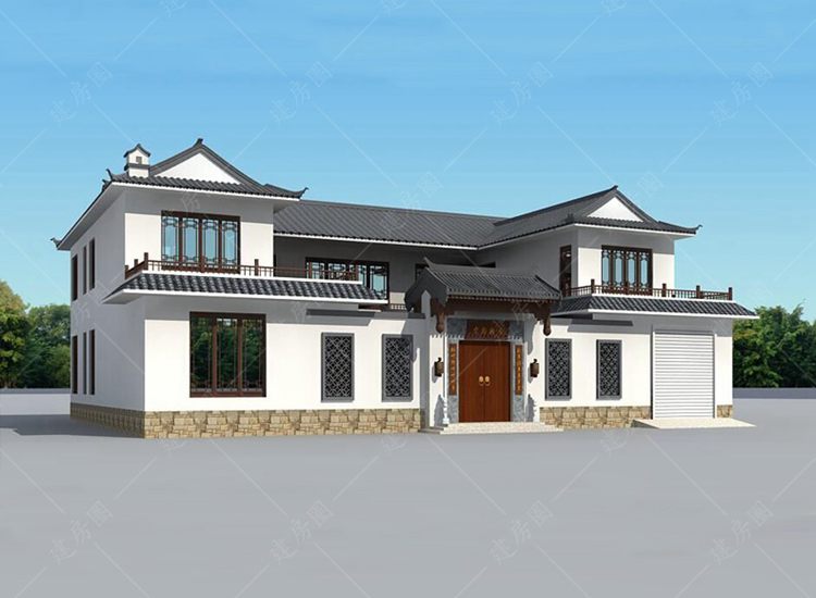 農(nóng)村二層四合院設(shè)計(jì)圖，帶車庫設(shè)計(jì)
