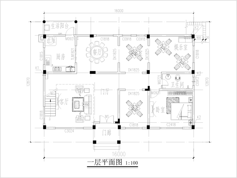 三層歐式別墅戶(hù)型圖