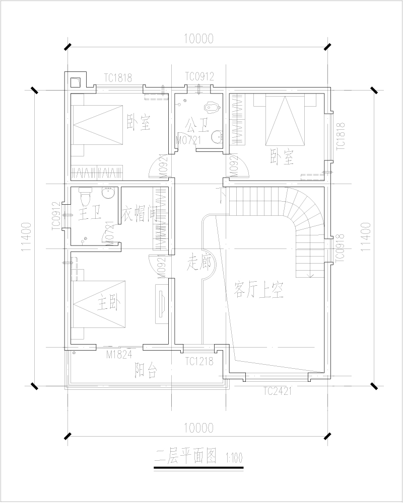 三層現(xiàn)代別墅設(shè)計(jì)平面圖