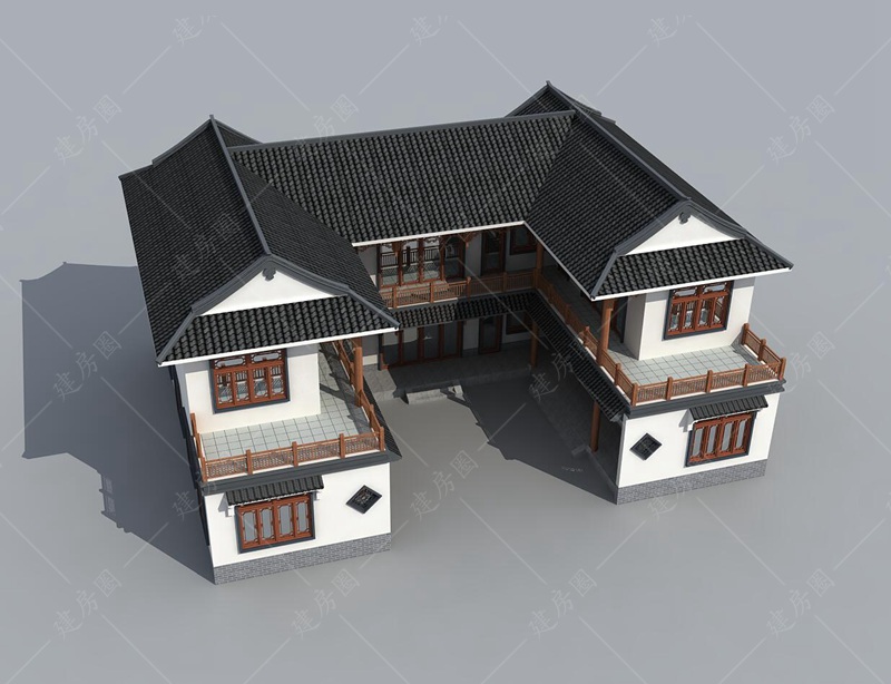 中式三合院外觀設(shè)計(jì)圖