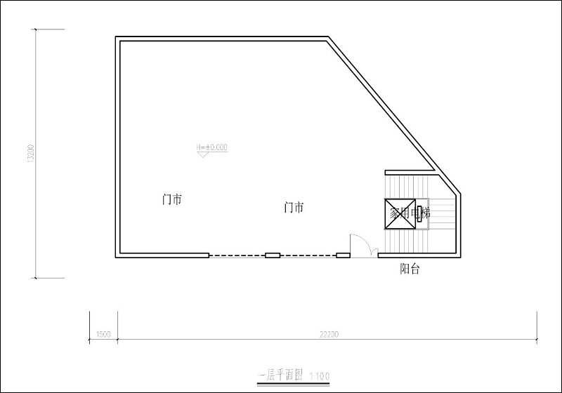 農(nóng)村四層樓房一層戶型圖