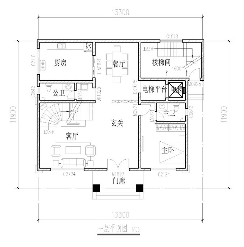 農(nóng)村四層別墅設(shè)計戶型圖