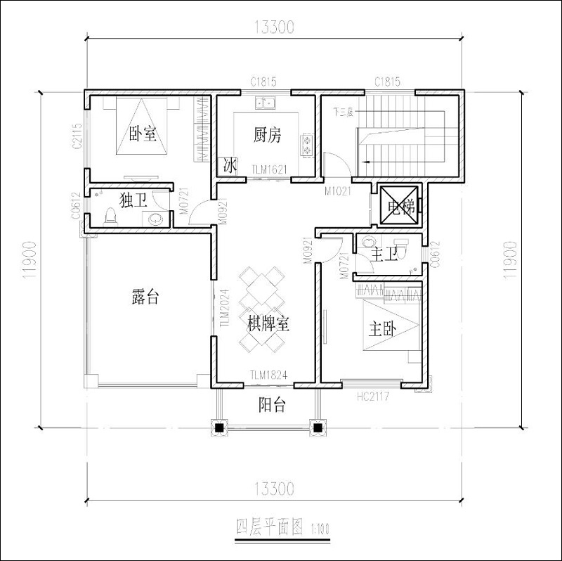 農(nóng)村四層樓房戶型圖