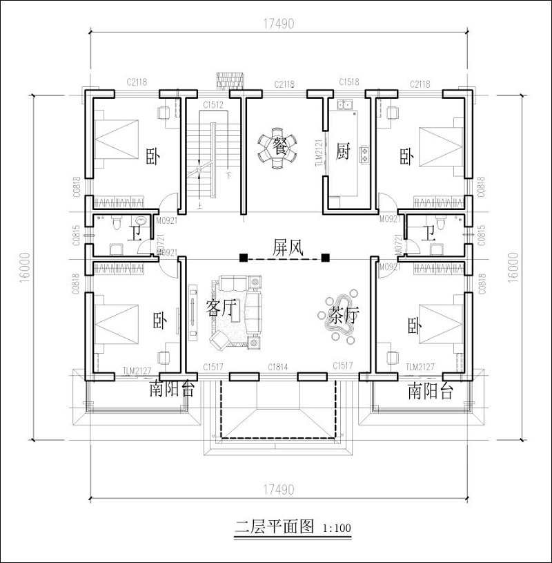 中式豪宅別墅平面圖