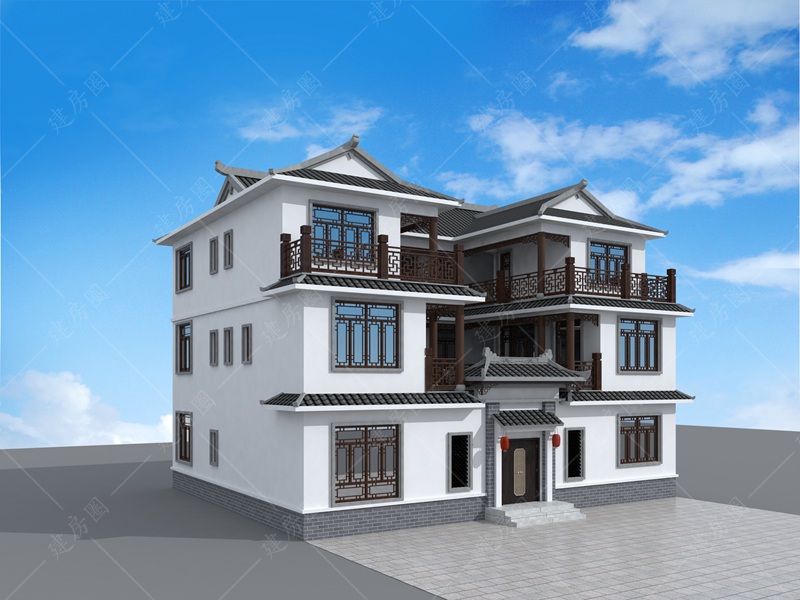 三層中式四合院設(shè)計(jì)圖片