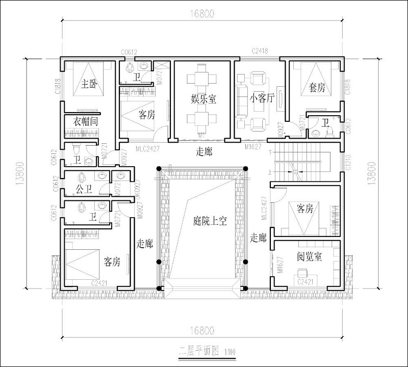 三層四合院設(shè)計(jì)平面圖