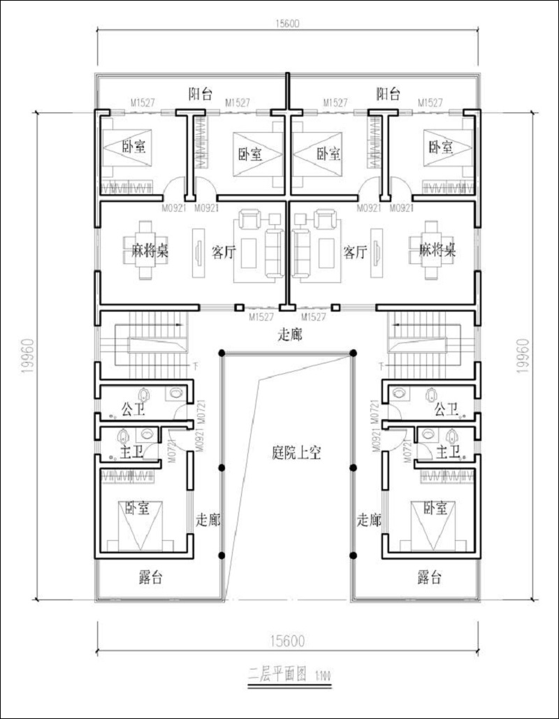 農(nóng)村二層四合院建房平面圖
