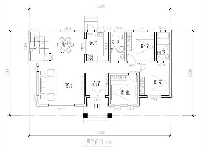 農(nóng)村自建房設(shè)計圖一層半戶型圖