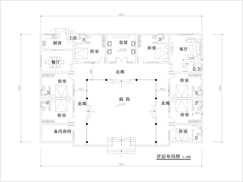 自建房設(shè)計(jì)一層平面圖