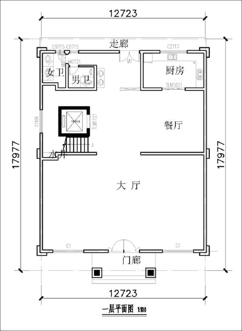 民宿一層戶型圖