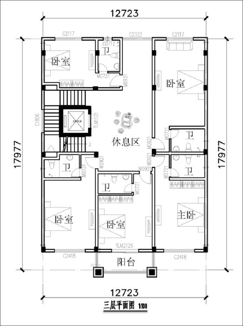 民宿三層戶型圖