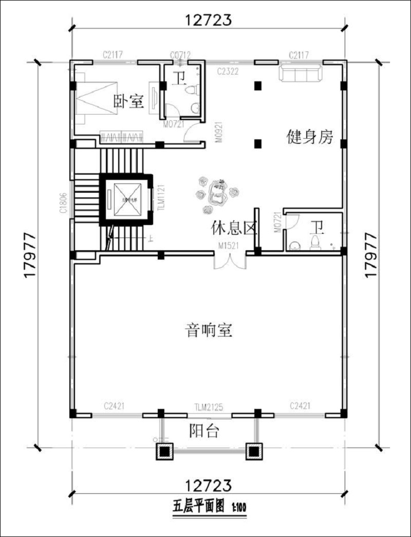 民宿五層戶型圖