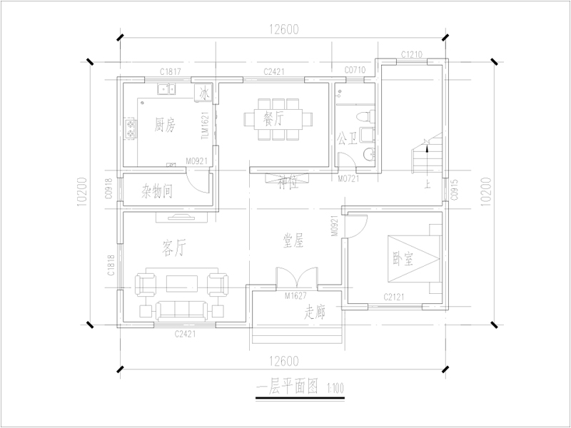 農(nóng)村120平自建房設(shè)計(jì)圖紙