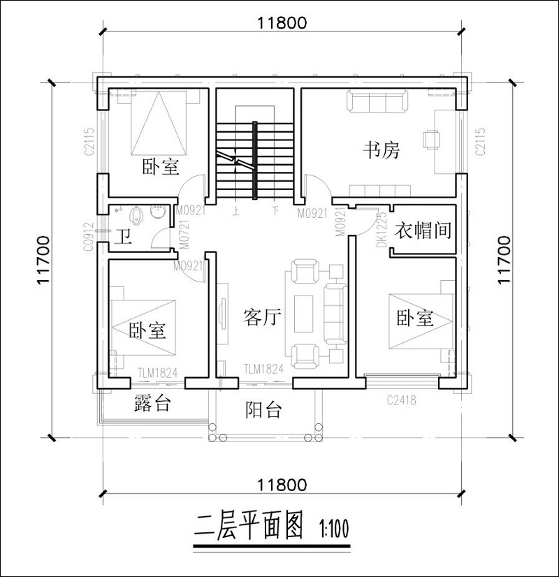 農(nóng)村自建二層別墅平面圖