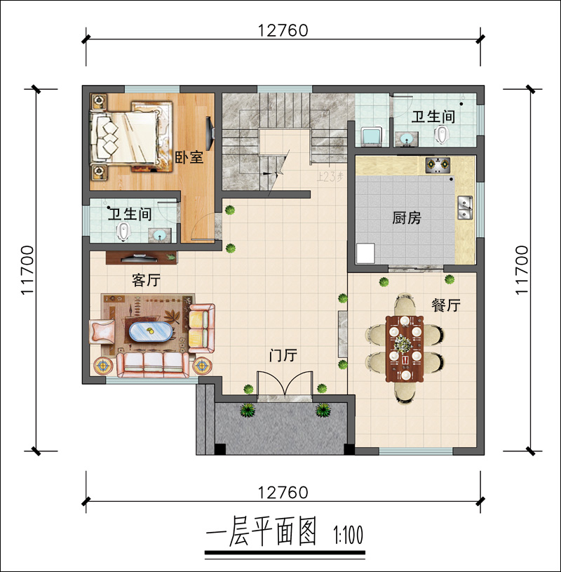 農(nóng)村140平米自建房平面圖
