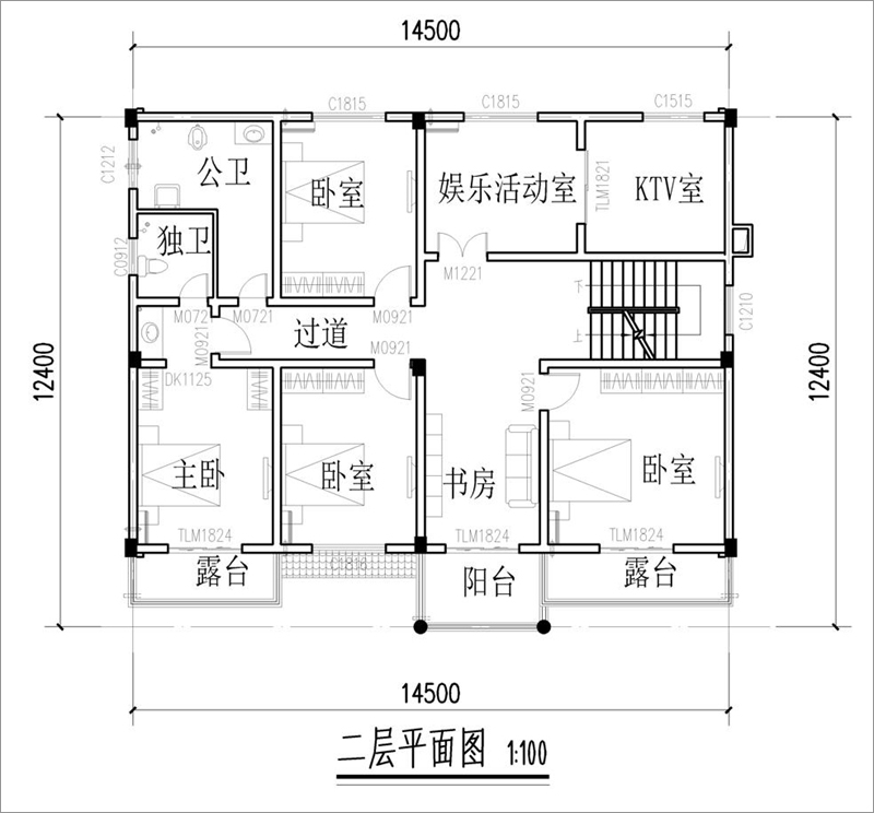農(nóng)村二層自建別墅平面圖