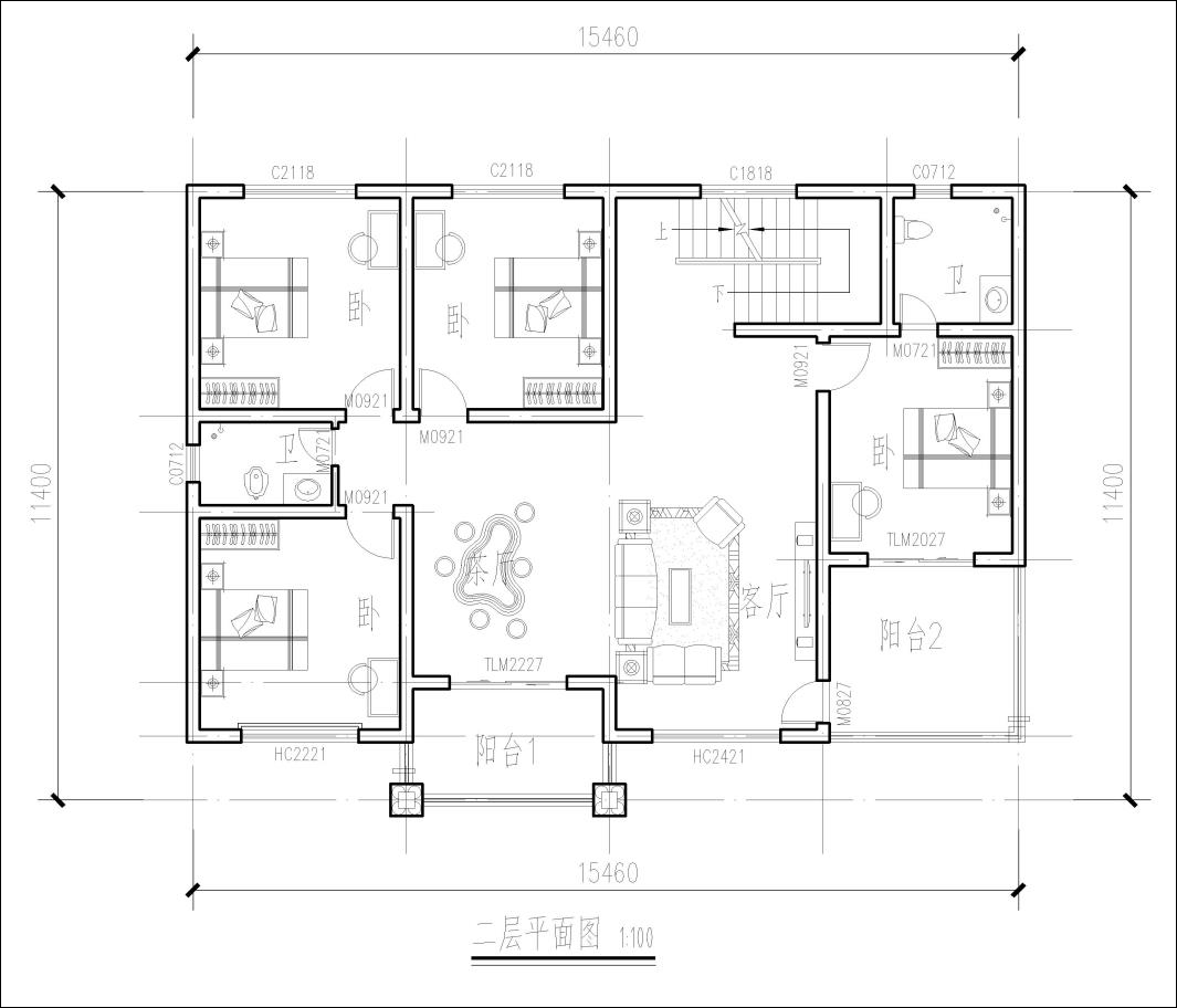 160平米自建房設計平面圖