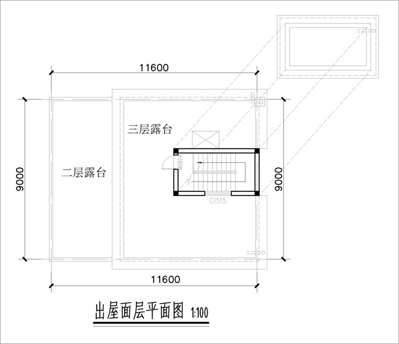 農(nóng)村兩層半別墅布局圖