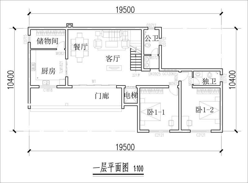 二層中式樓房設(shè)計(jì)戶型圖