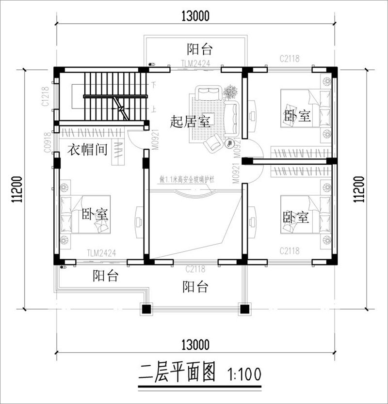 農(nóng)村自建簡(jiǎn)單二層戶型圖