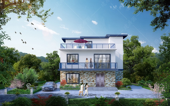 農(nóng)村二層半普通自建房圖片