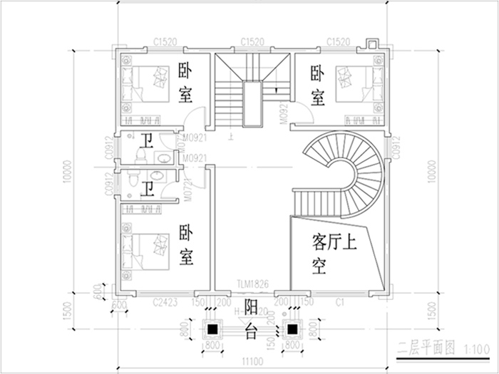 長11米的自建房設(shè)計平面圖