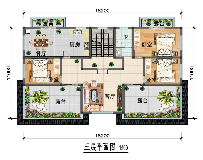 農(nóng)村雙拼別墅平面圖