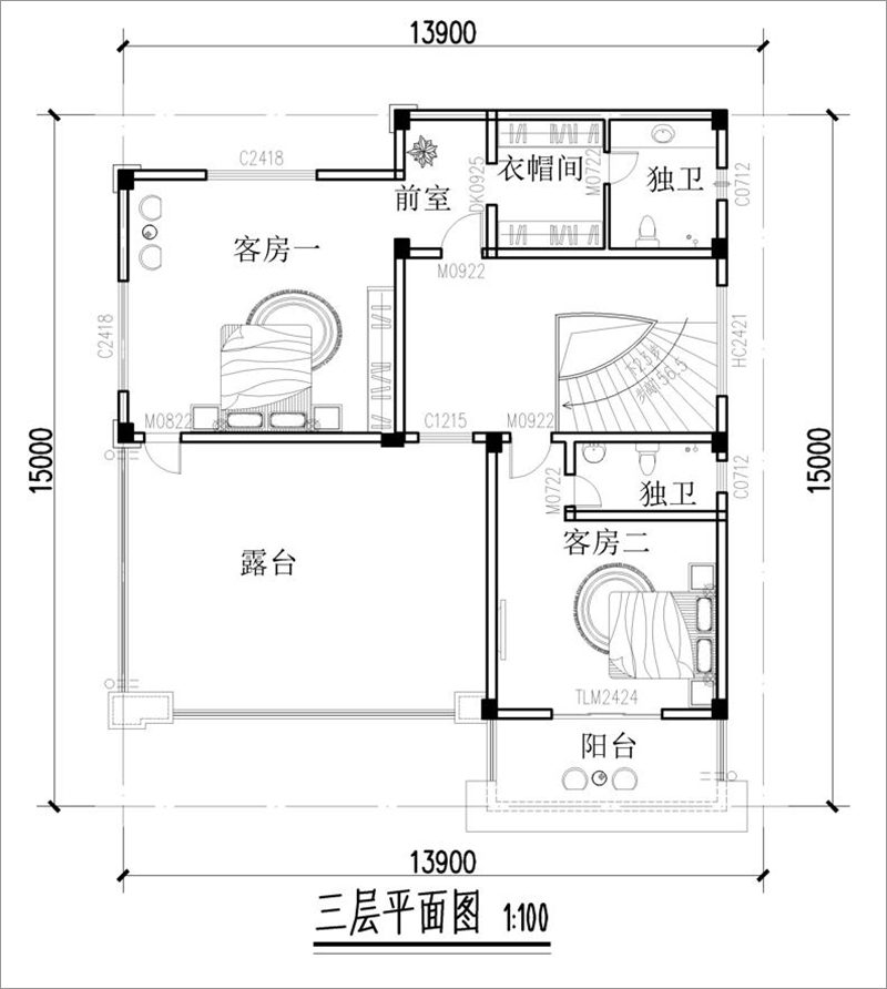 三層別墅戶(hù)型圖