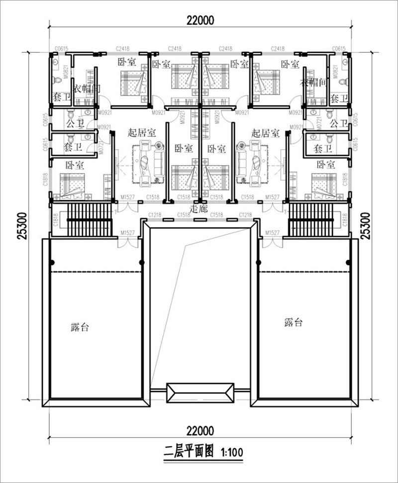農(nóng)村四合院二層戶型圖