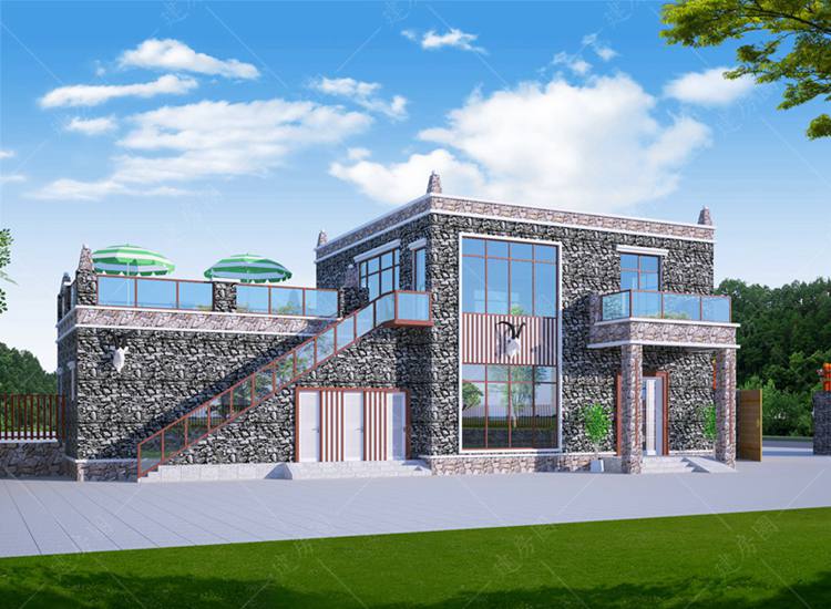 二層藏市風(fēng)格商業(yè)樓設(shè)計，具有民族特色