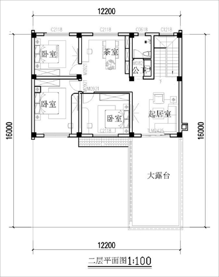 農(nóng)村中式庭院別墅平面圖