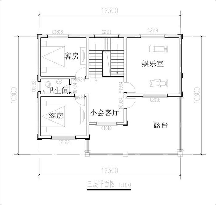 面寬12米建房平面圖
