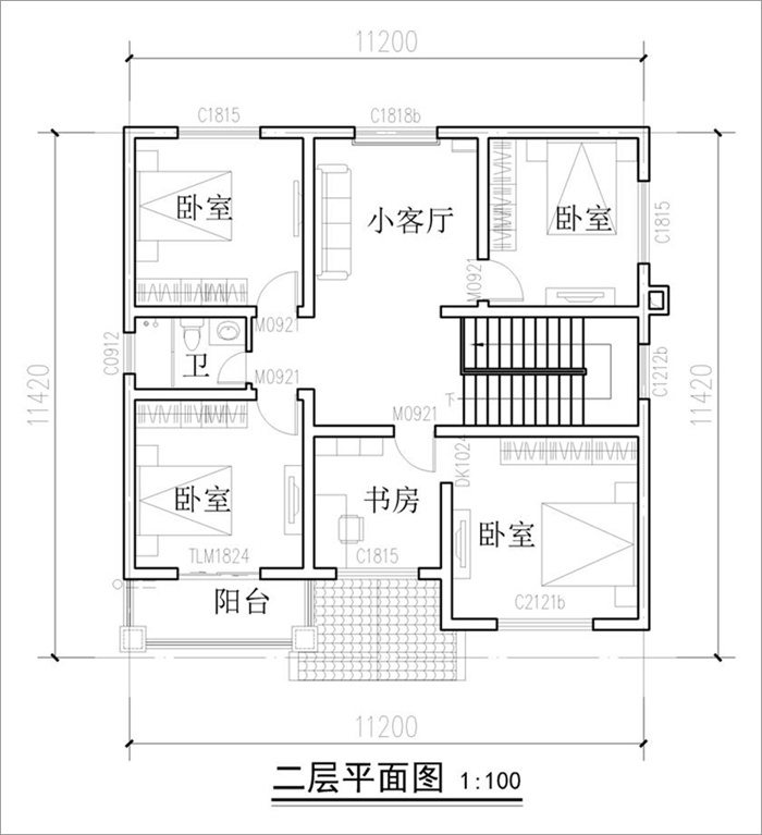 面寬11米進(jìn)深11米的農(nóng)村建房平面圖