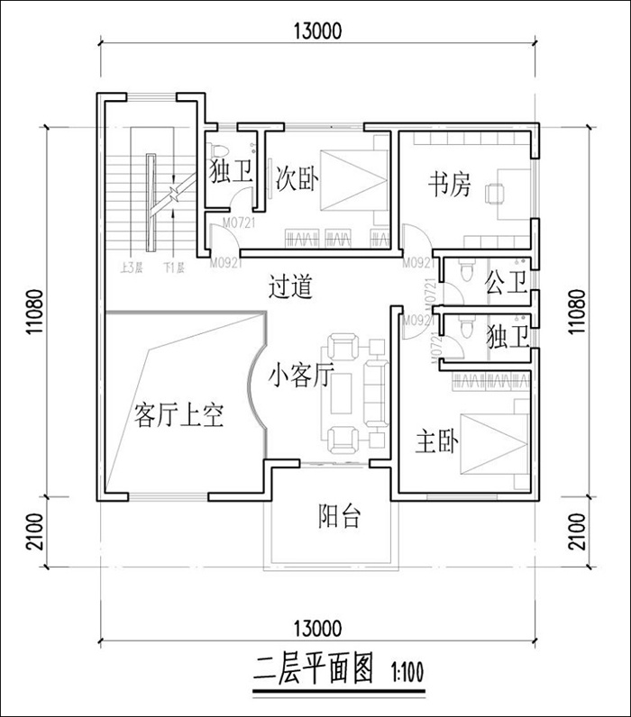 農(nóng)村自建房三層平屋頂戶型圖