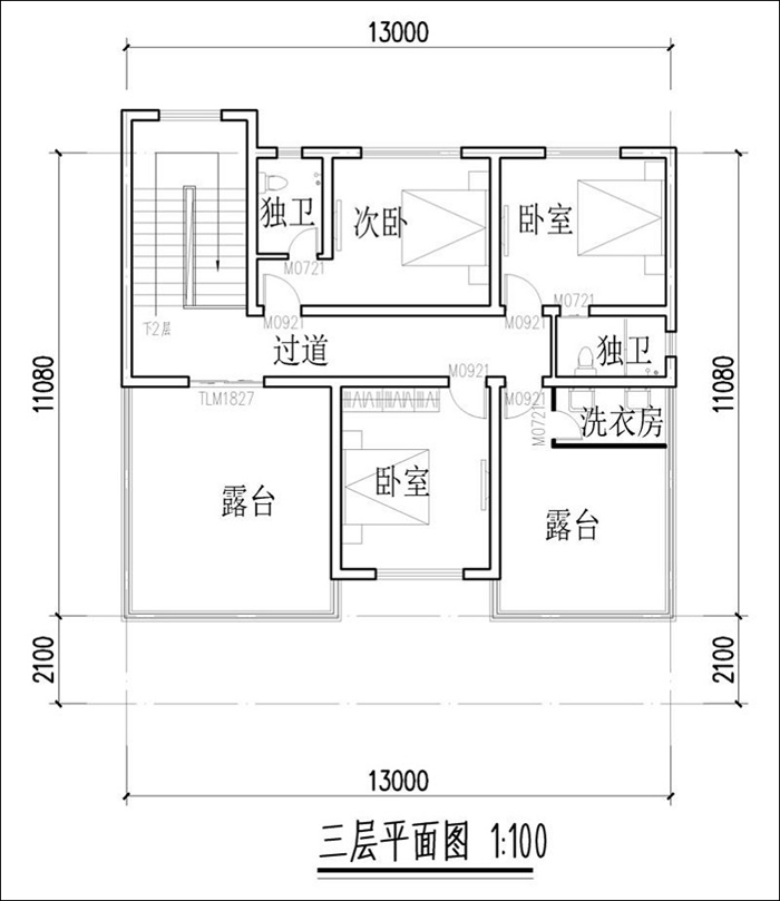 農(nóng)村三層平面自建房平面圖