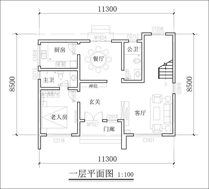 面寬12米自建房平面圖