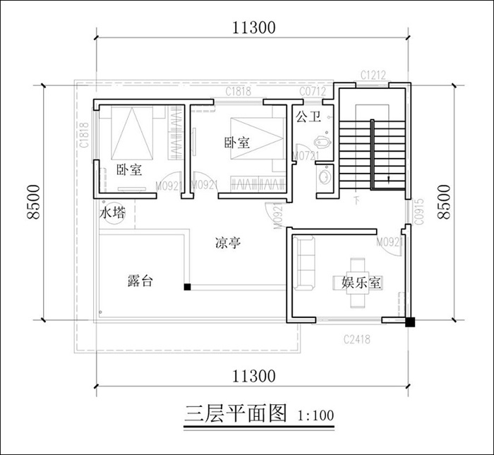 三層自建房戶型圖