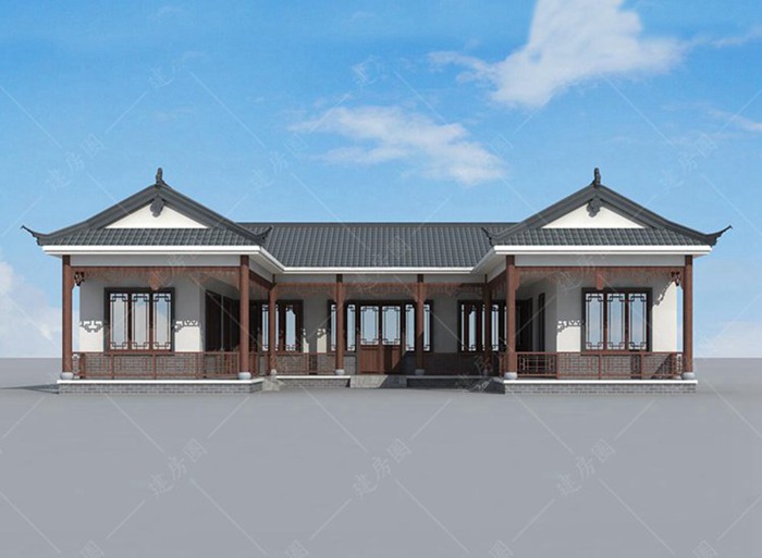 農村三合院自建房設計，帶戶型圖效果圖，拿到就可以施工
