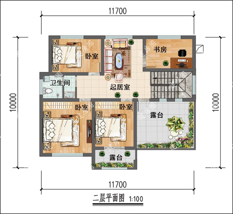 農(nóng)村自建別墅二層布局