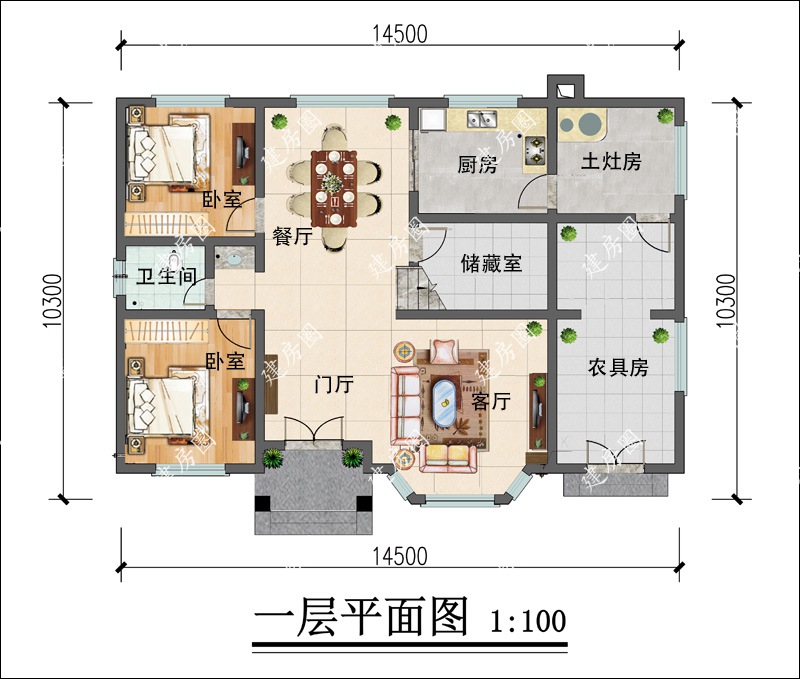 農(nóng)村二層別墅戶型設(shè)計(jì)圖
