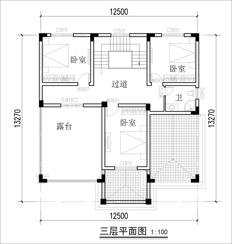 農(nóng)村三層房屋戶型圖