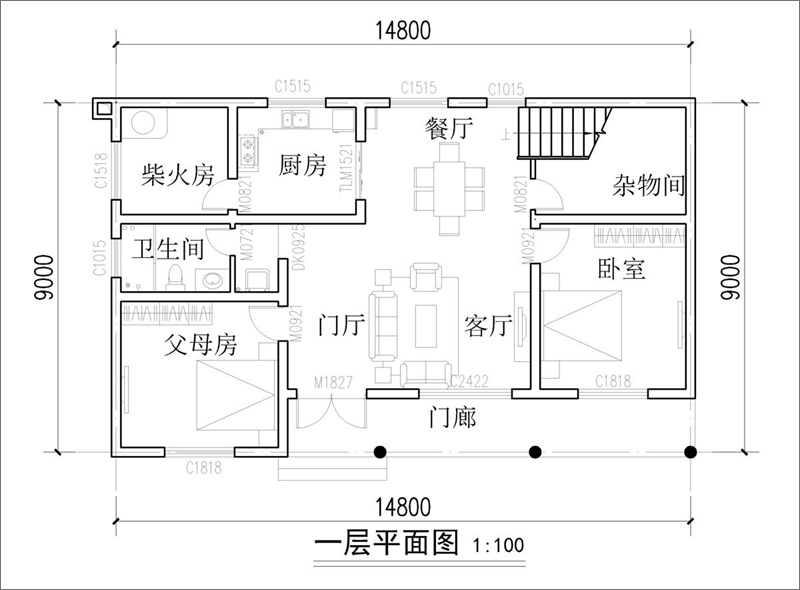 三層鄉(xiāng)村別墅戶型圖
