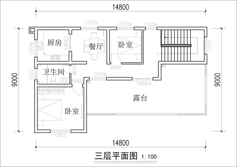 三層鄉(xiāng)村自建房平面圖